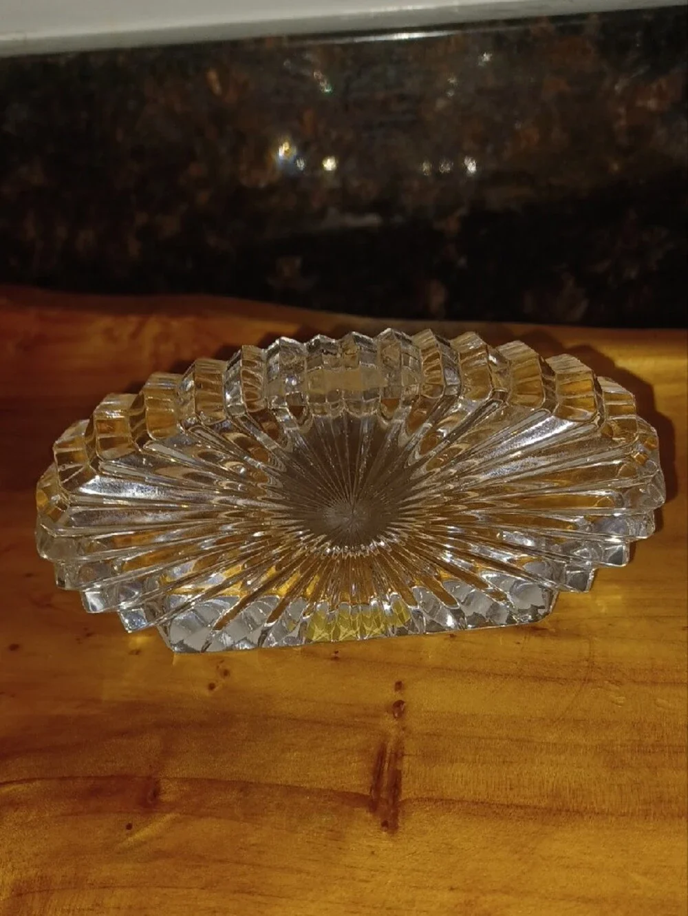Crystal Sunburst Mantel Clock with Gold Accent